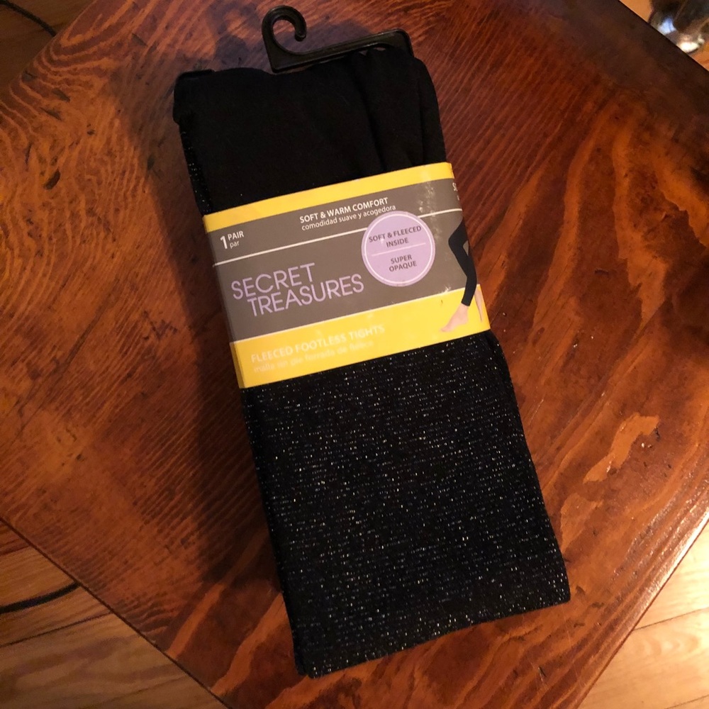 Fleeced Lines Footless Tights/Leggings w/ Shimmer